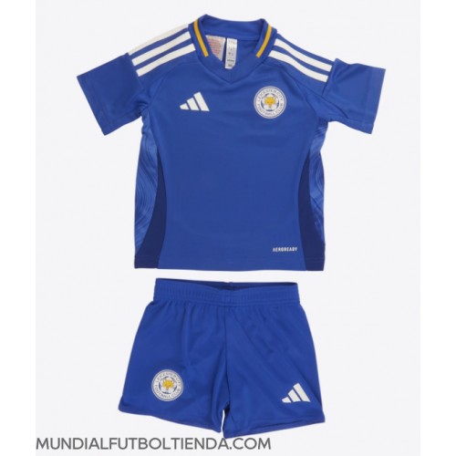 Camiseta Leicester City Primera Equipación Replica 2024-25 para niños mangas cortas (+ Pantalones cortos)